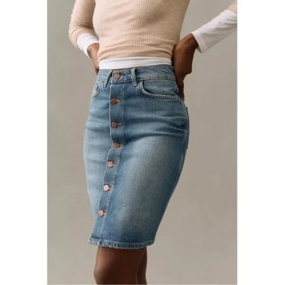 NWT Anthropologie Pilcro Slim Denim Skirt 14